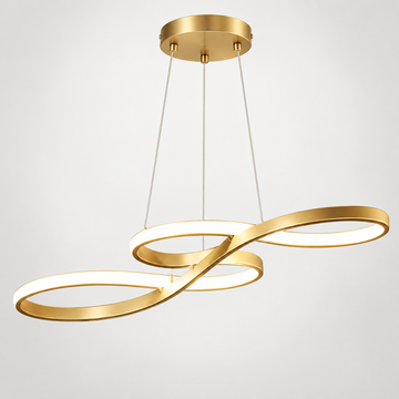 Soléna — Lustre Anneaux Sculptural Doré